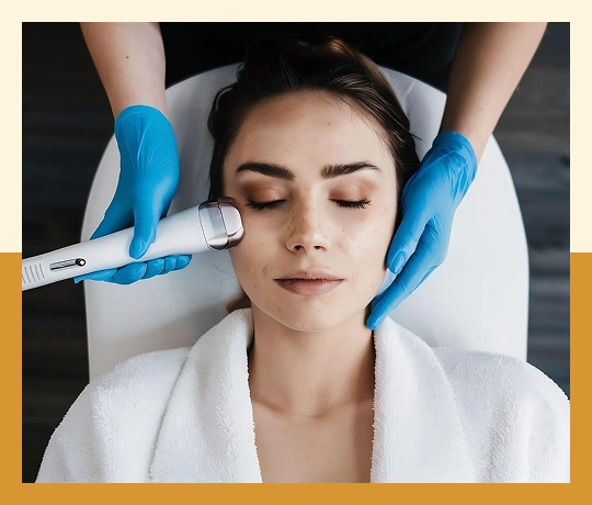 Non-invasive RF skin tightening treatment improving facial firmness and skin texture.