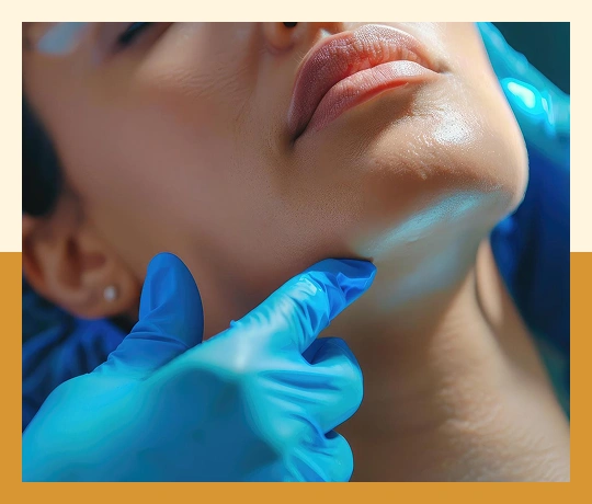 Before-and-after image showing facial slimming after buccal fat removal surgery.