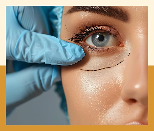Accutite eyelid treatment showing precise tightening to reduce under-eye laxity and fine lines.
