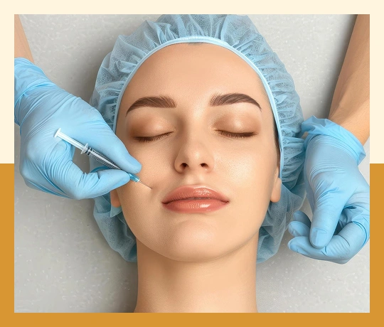 Before-and-after face showing volume enhancement with facial fat grafting treatment.